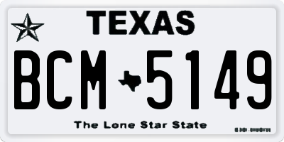 TX license plate BCM5149