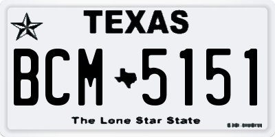 TX license plate BCM5151