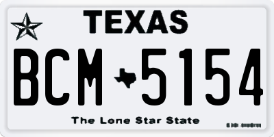 TX license plate BCM5154