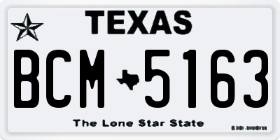 TX license plate BCM5163