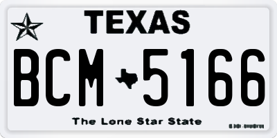 TX license plate BCM5166