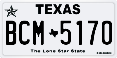 TX license plate BCM5170