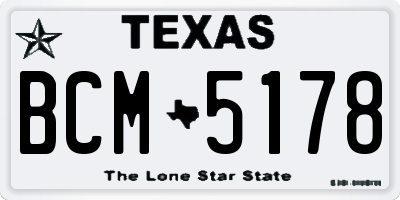TX license plate BCM5178