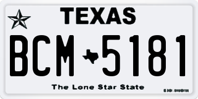 TX license plate BCM5181