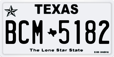 TX license plate BCM5182