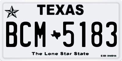 TX license plate BCM5183