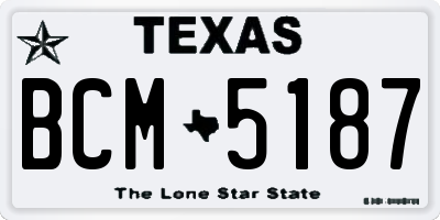 TX license plate BCM5187