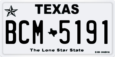 TX license plate BCM5191