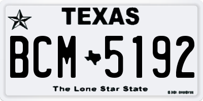 TX license plate BCM5192