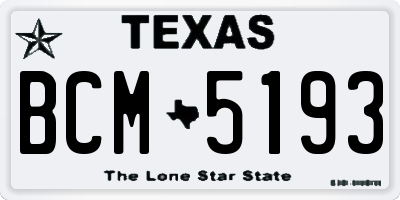 TX license plate BCM5193