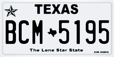TX license plate BCM5195