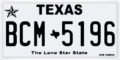 TX license plate BCM5196