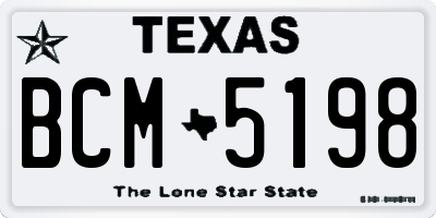 TX license plate BCM5198