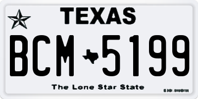 TX license plate BCM5199