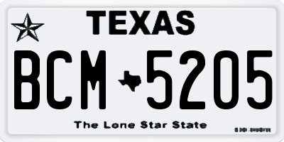 TX license plate BCM5205