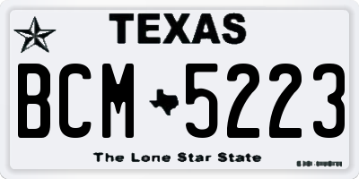 TX license plate BCM5223