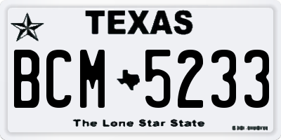 TX license plate BCM5233