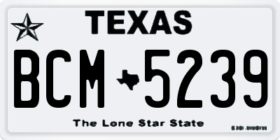 TX license plate BCM5239