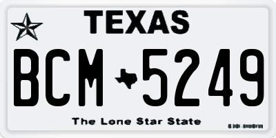 TX license plate BCM5249