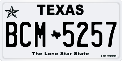 TX license plate BCM5257