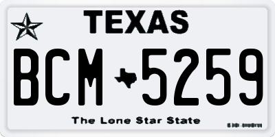 TX license plate BCM5259