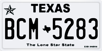 TX license plate BCM5283