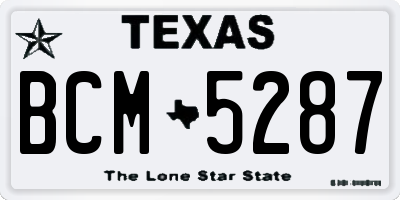 TX license plate BCM5287