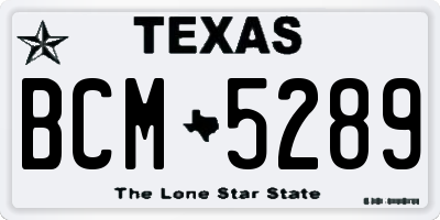 TX license plate BCM5289