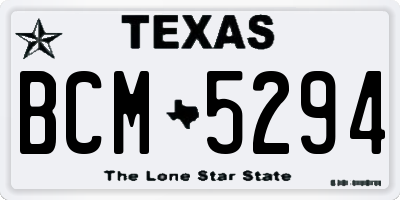 TX license plate BCM5294