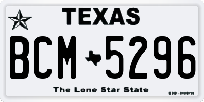 TX license plate BCM5296
