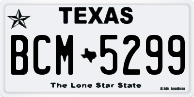 TX license plate BCM5299
