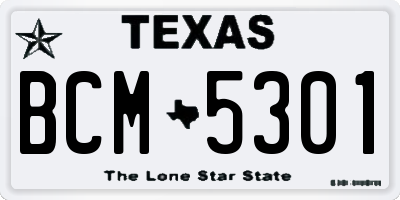 TX license plate BCM5301