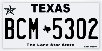 TX license plate BCM5302