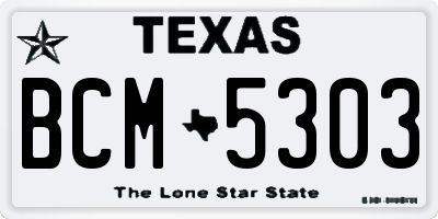 TX license plate BCM5303
