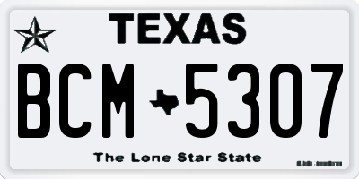 TX license plate BCM5307