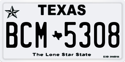 TX license plate BCM5308