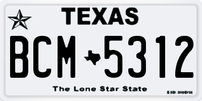 TX license plate BCM5312