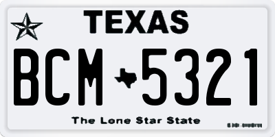 TX license plate BCM5321