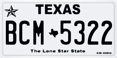 TX license plate BCM5322