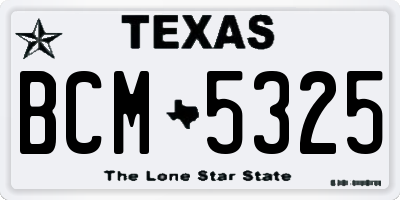 TX license plate BCM5325