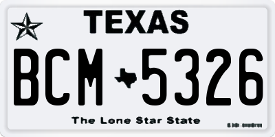 TX license plate BCM5326