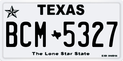 TX license plate BCM5327
