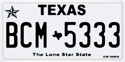 TX license plate BCM5333