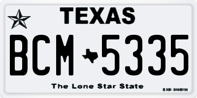 TX license plate BCM5335