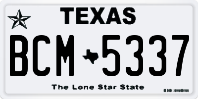 TX license plate BCM5337