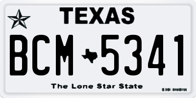 TX license plate BCM5341