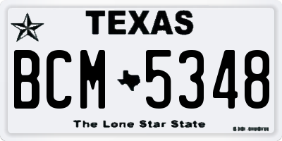 TX license plate BCM5348