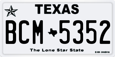 TX license plate BCM5352