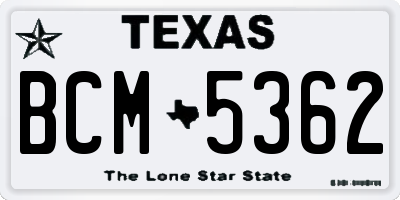 TX license plate BCM5362