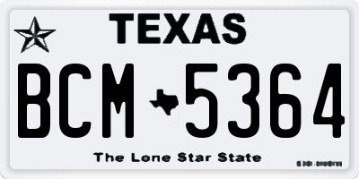 TX license plate BCM5364